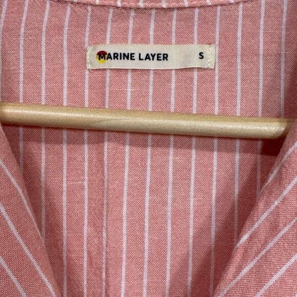 Marine Layer Shirt Womens small lyocell  Linen Blend  Button Up - Picture 3 of 6